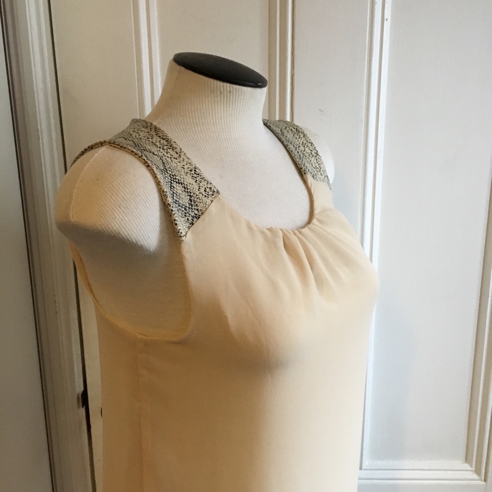 Nordstrom Monteau Sheer Tank with Snake Print Trim - Picture 3 of 8